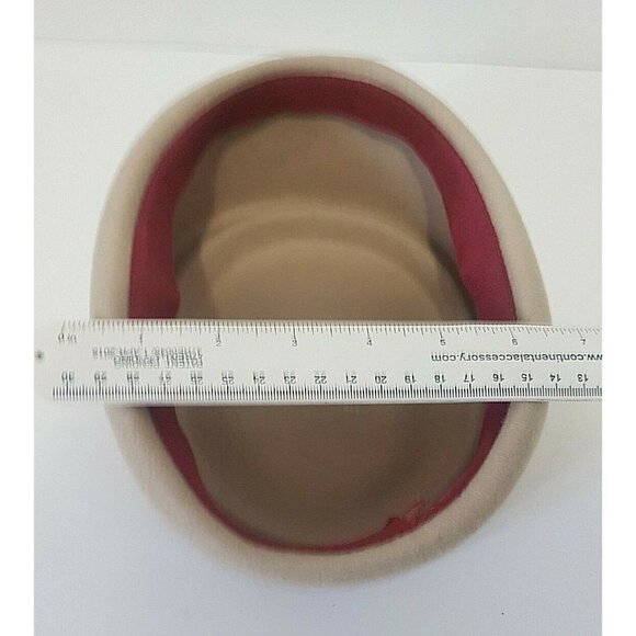 Lancaster Vintage 100% Wool Hat Women Made in USA Beige Woman - Picture 4 of 12